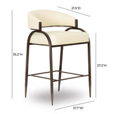 TOV Tatum Cream Performance Vegan Leather Counter Stool