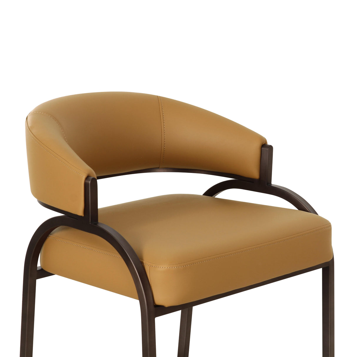 TOV Tatum Tan Performance Vegan Leather Counter Stool