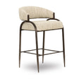 TOV Tatum Cream Textured Performance Boucle Counter Stool