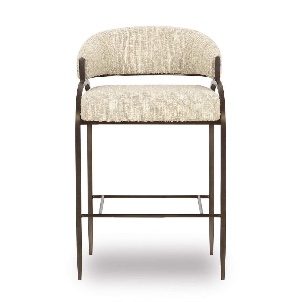 TOV Tatum Cream Textured Performance Boucle Counter Stool
