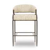 TOV Tatum Cream Textured Performance Boucle Counter Stool