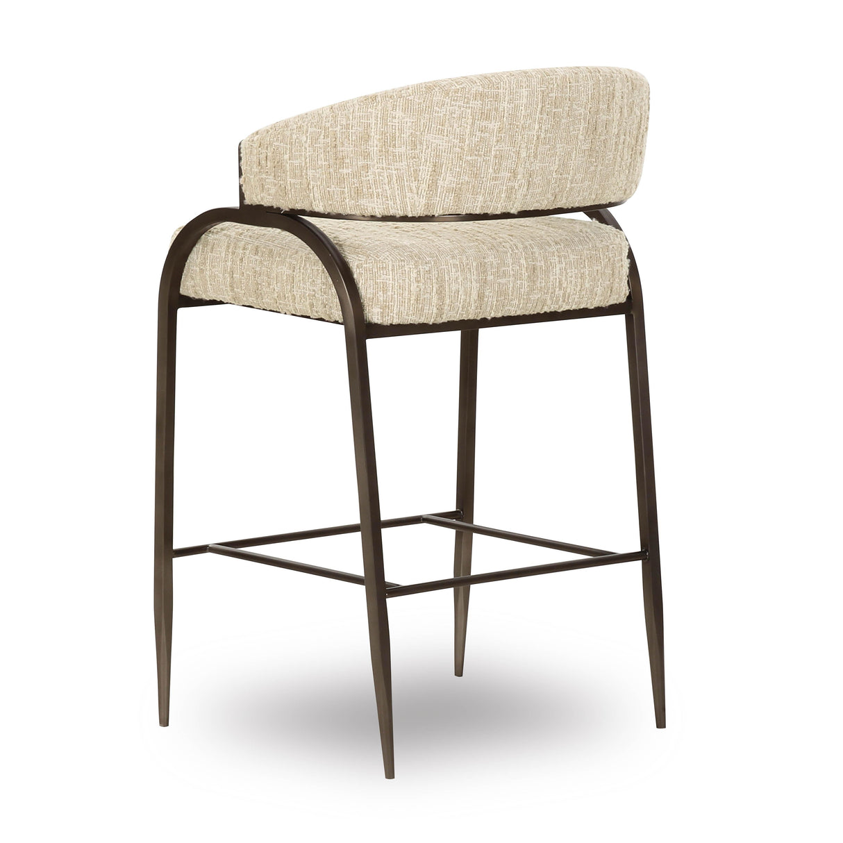 TOV Tatum Cream Textured Performance Boucle Counter Stool