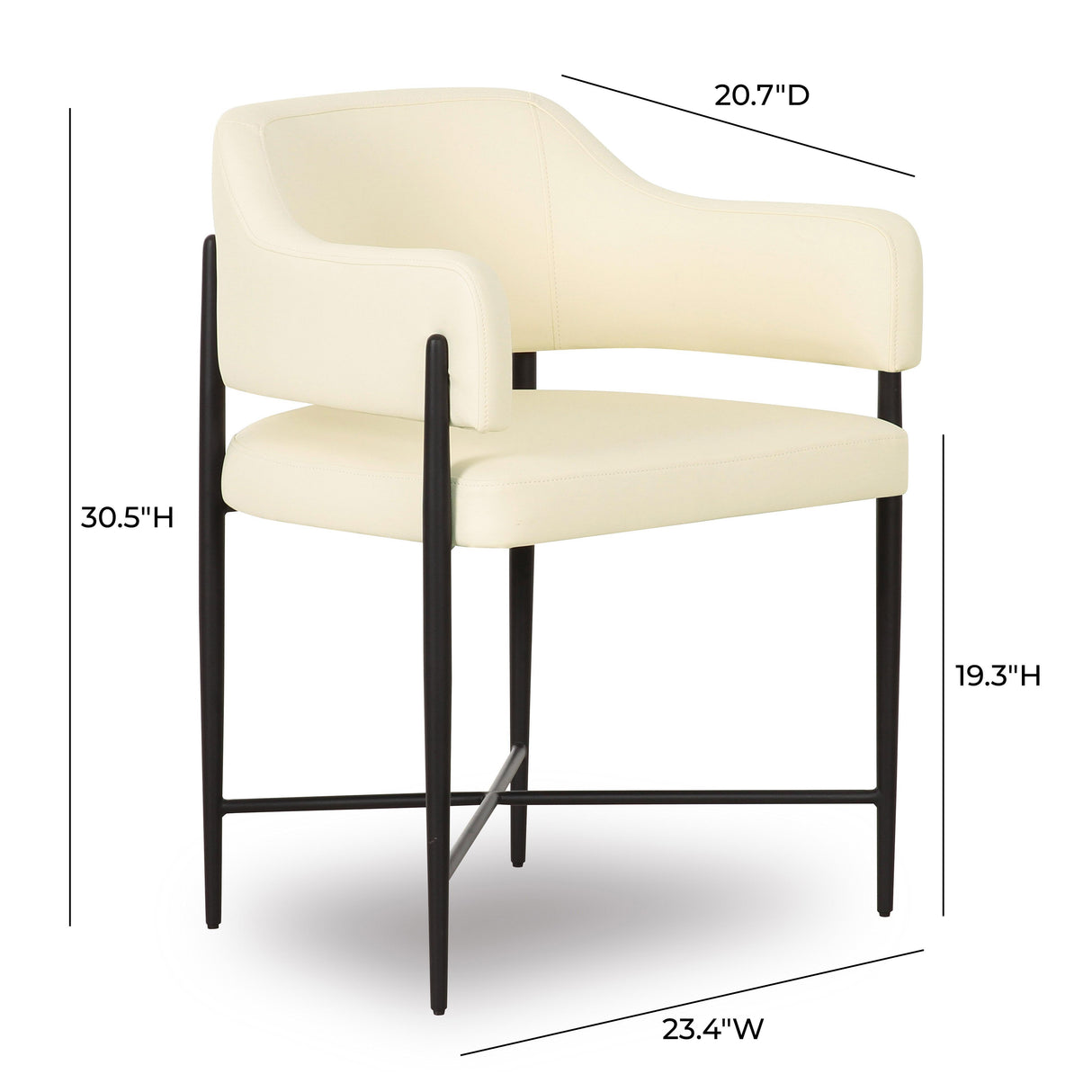 TOV Sezanne Cream Vegan Leather Dining Chair