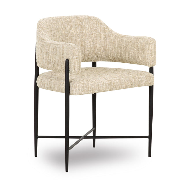 TOV Sezanne Cream Textured Performance Boucle Dining Chair
