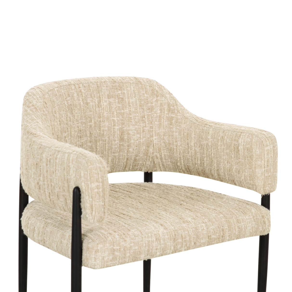 TOV Sezanne Cream Textured Performance Boucle Dining Chair