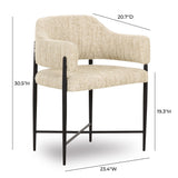 TOV Sezanne Cream Textured Performance Boucle Dining Chair
