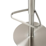 TOV Astro White and Grey Boucle Adjustable Stool