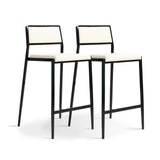 TOV Gale Cream Performance Vegan Leather Stackable Stool - Set of 2
