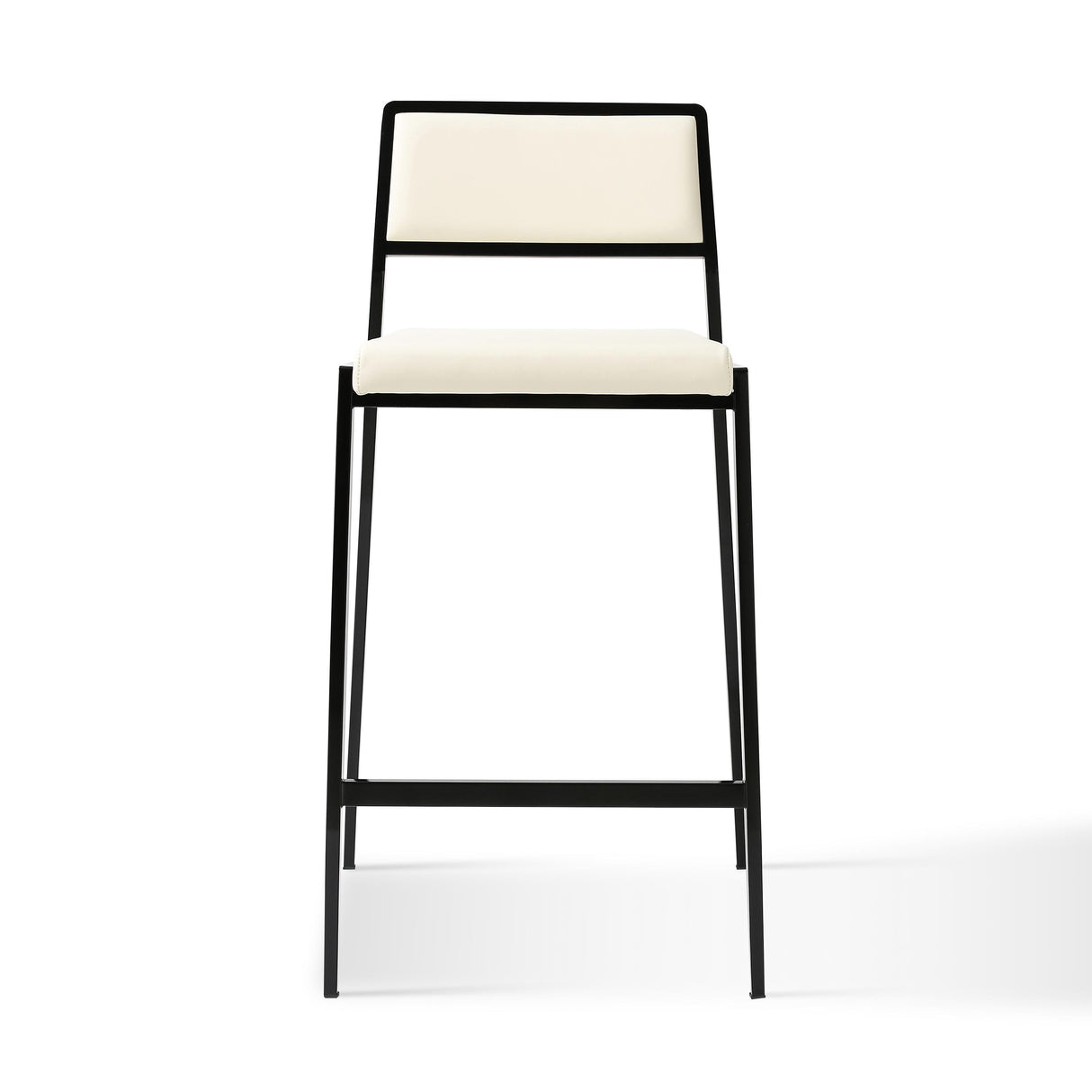 TOV Gale Cream Performance Vegan Leather Stackable Stool - Set of 2