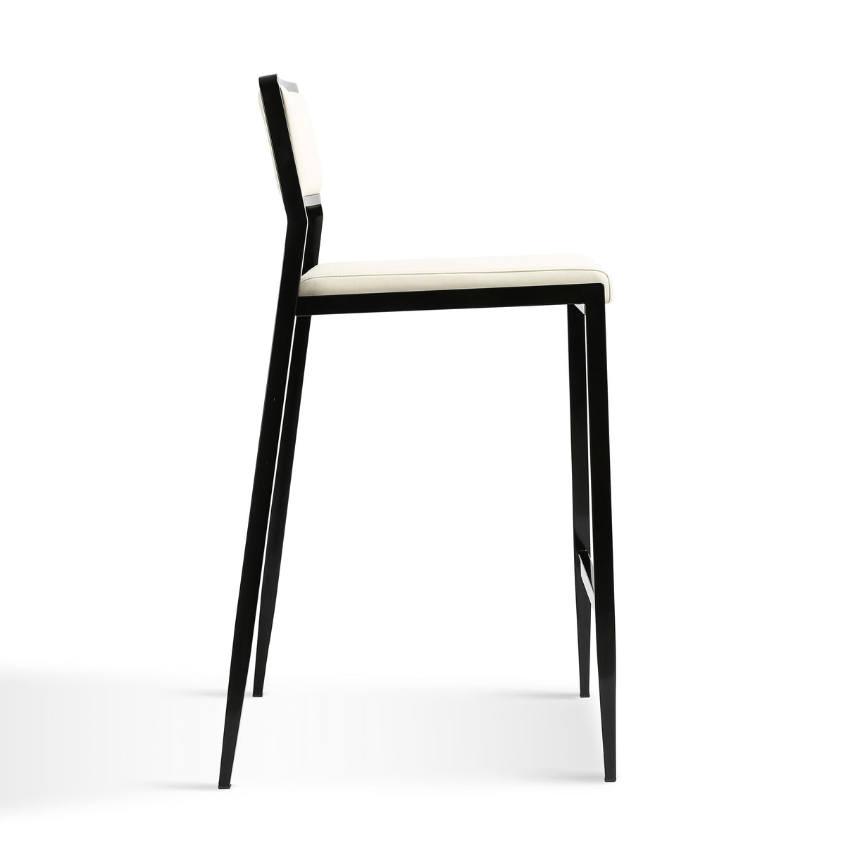TOV Gale Cream Performance Vegan Leather Stackable Stool - Set of 2