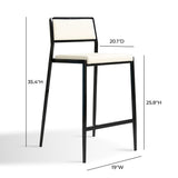 TOV Gale Cream Performance Vegan Leather Stackable Stool - Set of 2