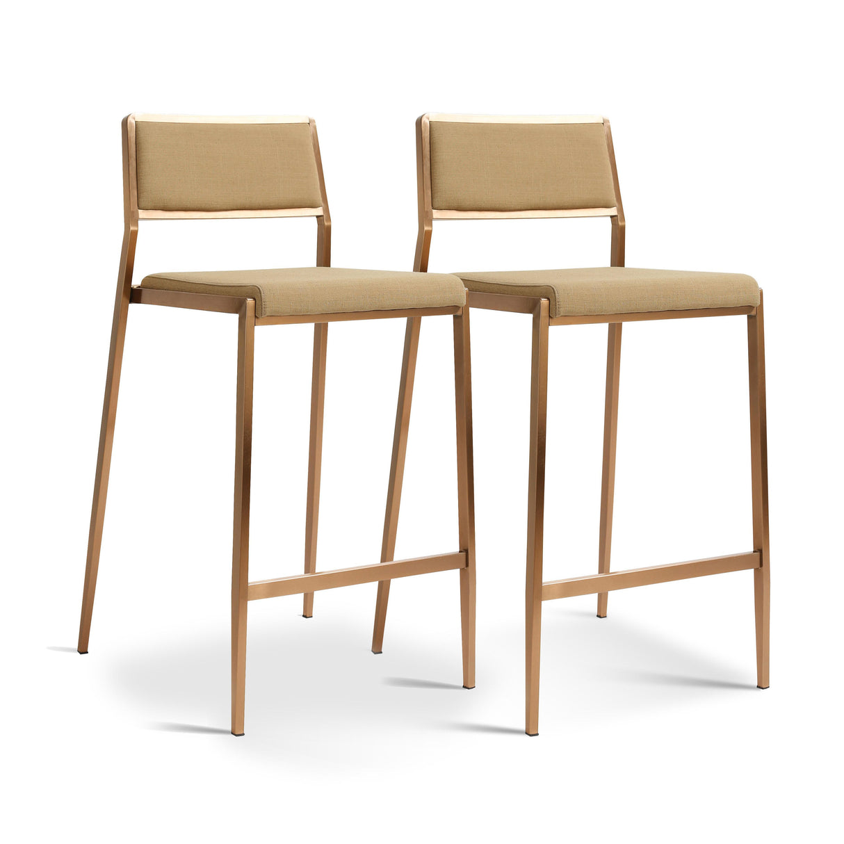 TOV Gale Tan Basketweave Stackable Stool - Set of 2