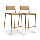 TOV Gale Tan Basketweave Stackable Stool - Set of 2