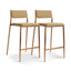 TOV Gale Tan Basketweave Stackable Stool - Set of 2