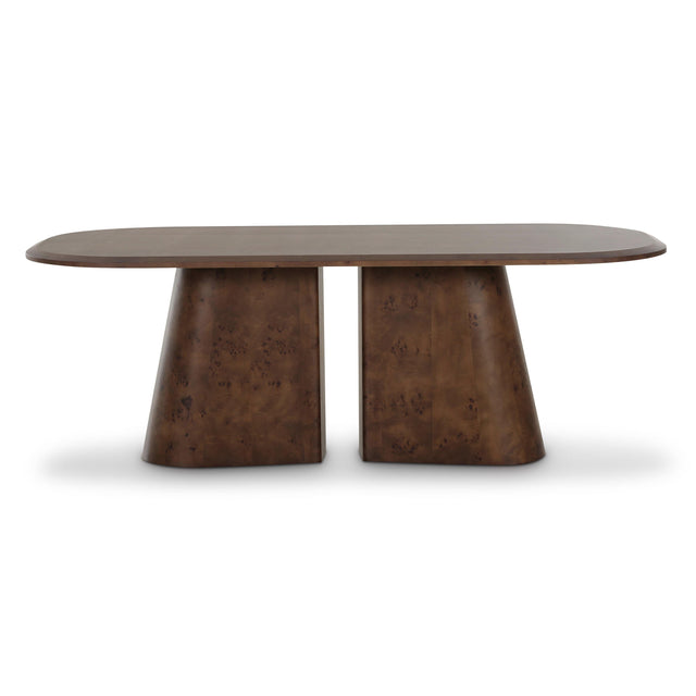 TOV Gladyss Brown Burl Oval 87" Dining Table
