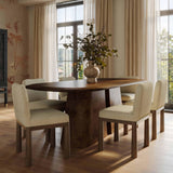 TOV Gladyss Brown Burl Oval 87" Dining Table