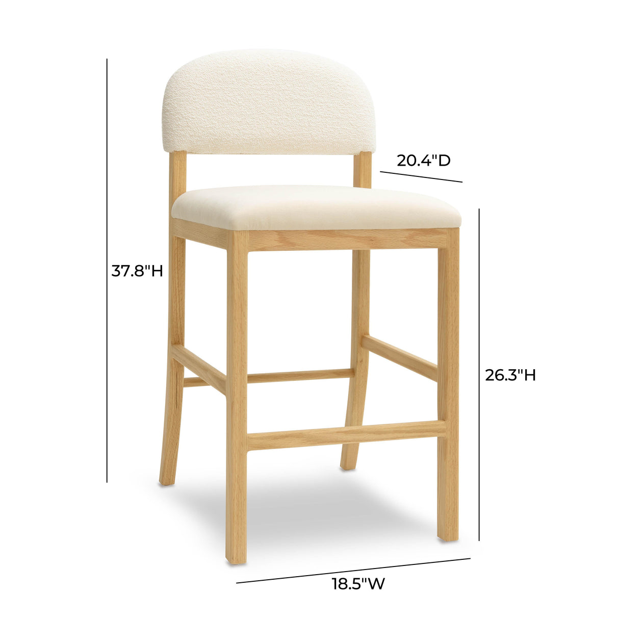 TOV Calla Cream Performance Velvet Counter Stool