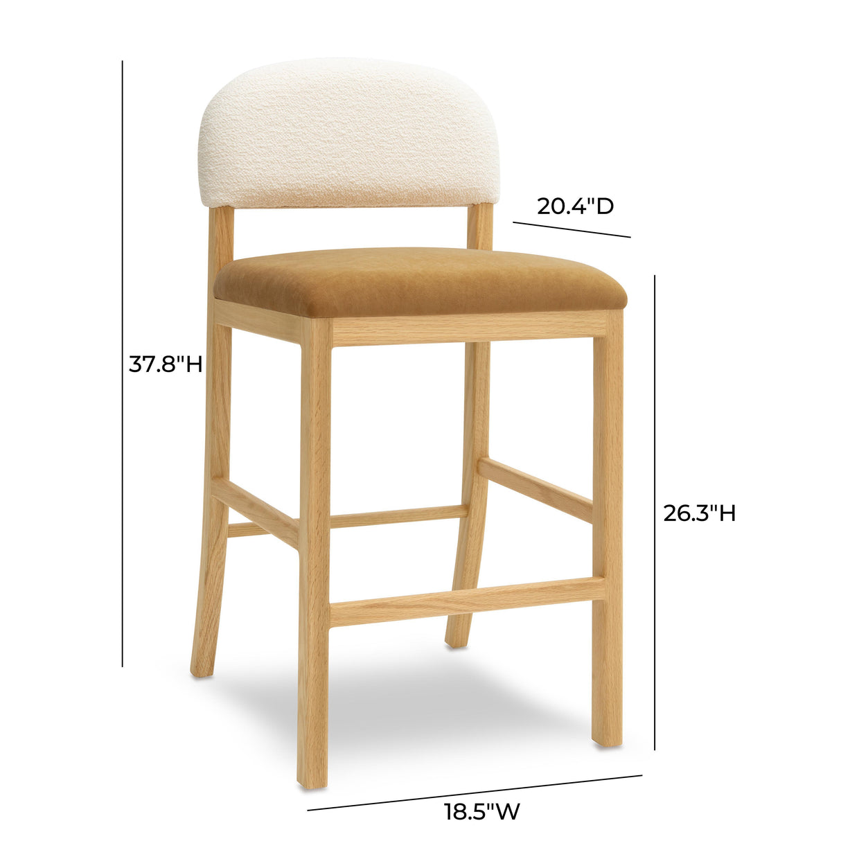 TOV Calla Cognac Performance Velvet Counter Stool