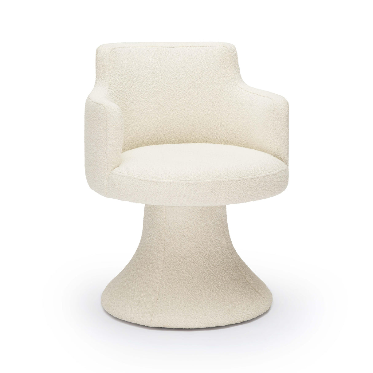 TOV Jeffree Cream Performance Boucle Swivel Dining Chair