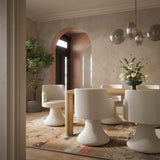 TOV Jeffree Cream Performance Boucle Swivel Dining Chair