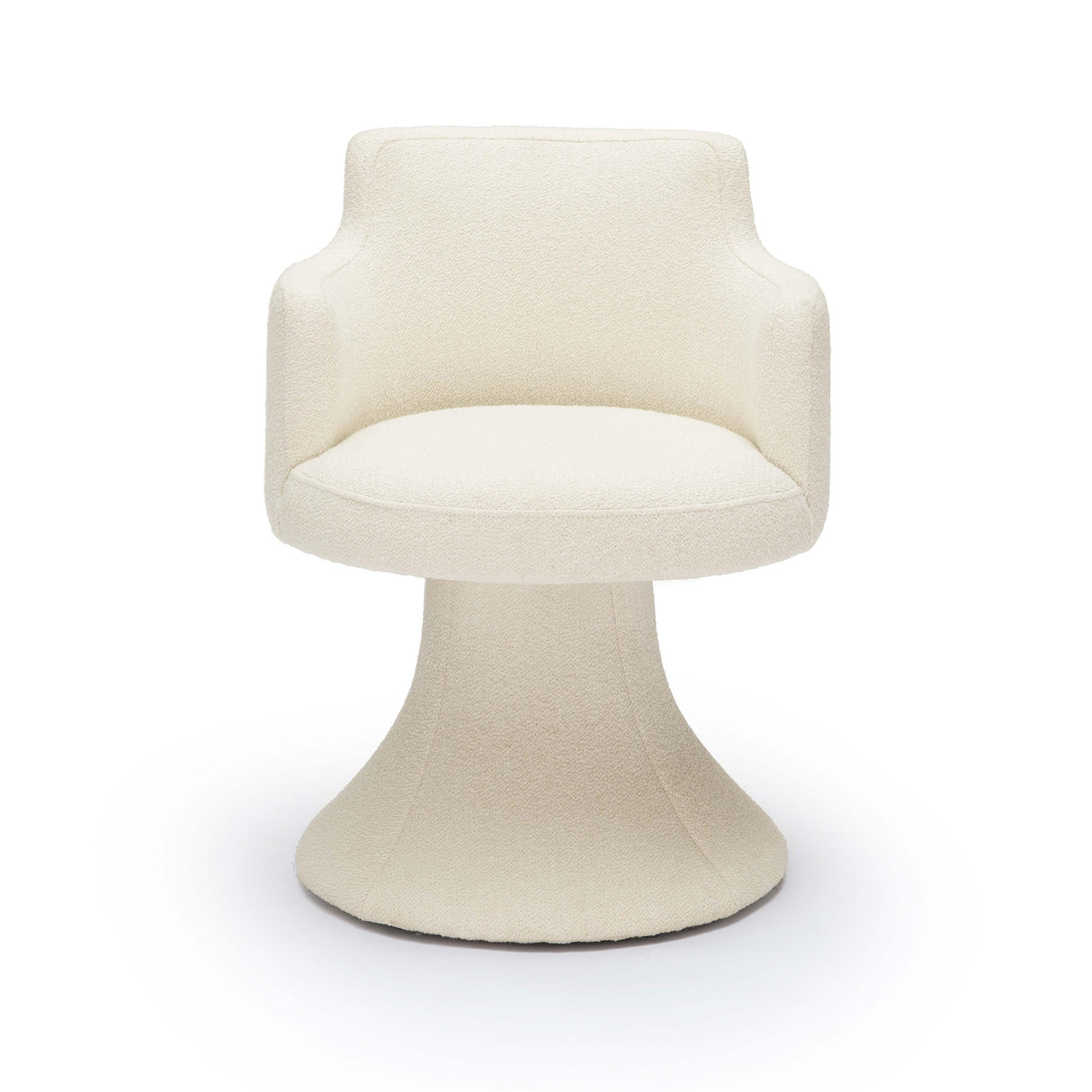 TOV Jeffree Cream Performance Boucle Swivel Dining Chair