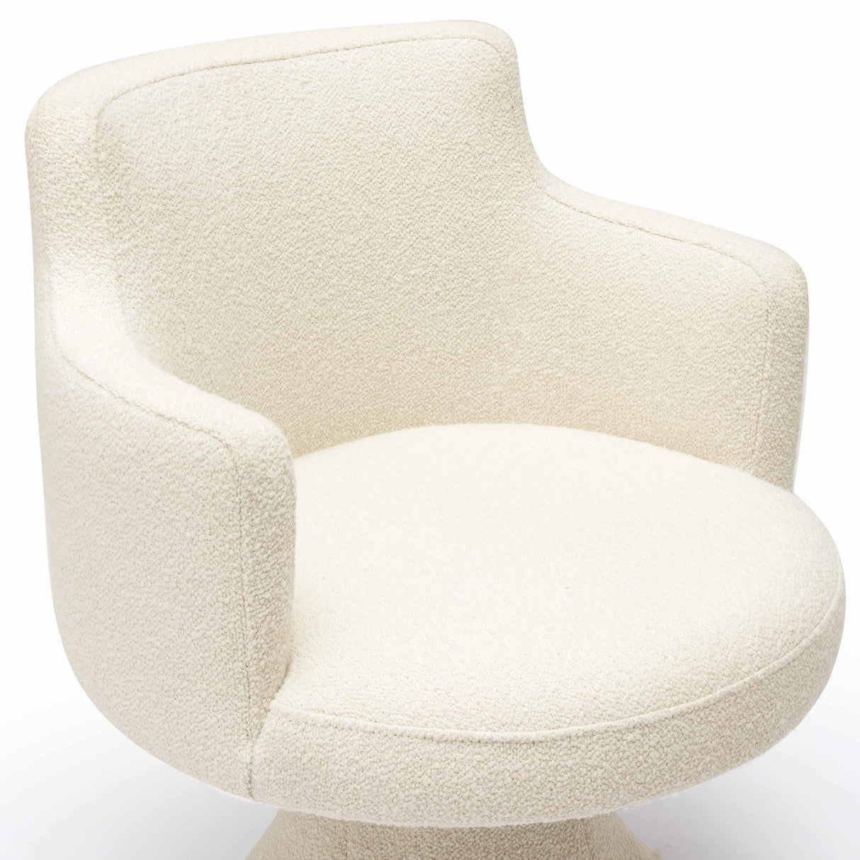 TOV Jeffree Cream Performance Boucle Swivel Dining Chair
