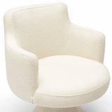 TOV Jeffree Cream Performance Boucle Swivel Dining Chair