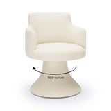 TOV Jeffree Cream Performance Boucle Swivel Dining Chair