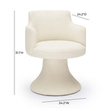 TOV Jeffree Cream Performance Boucle Swivel Dining Chair