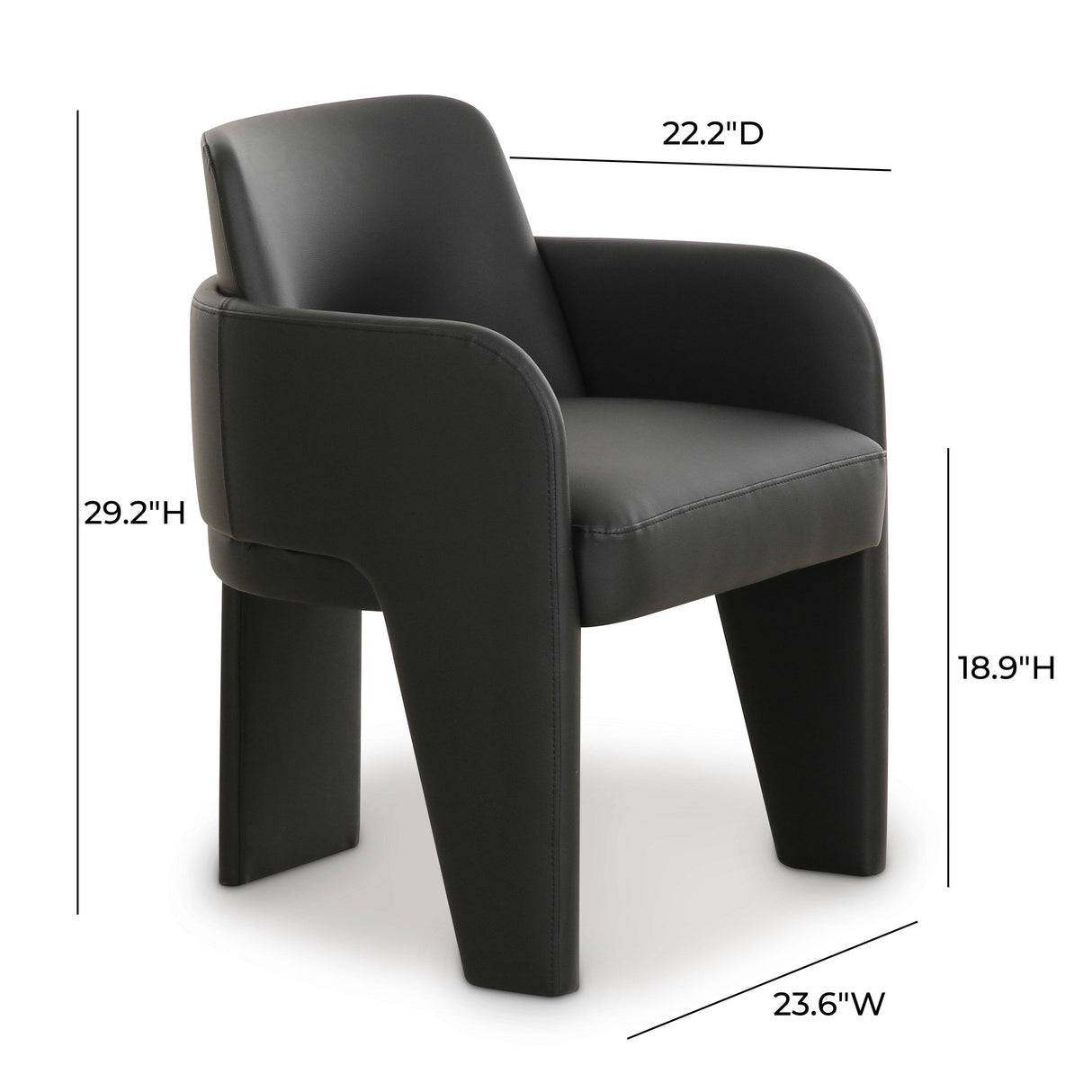 TOV Leo Black Performance Vegan Leather Dining Chair