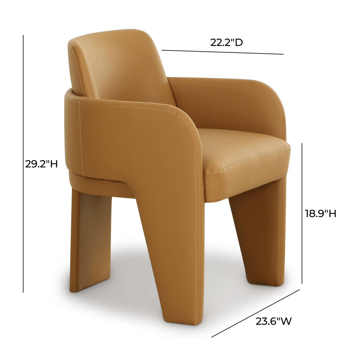 TOV Leo Tan Performance Vegan Leather Dining Chair