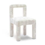 TOV Hazel Cream Patterned Jacquard Dining Chair