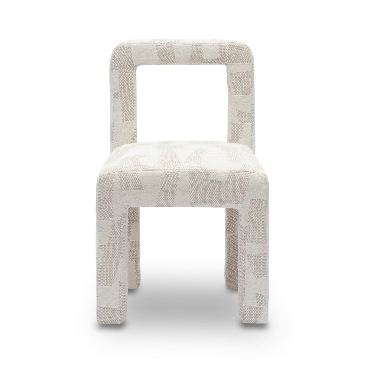 TOV Hazel Cream Patterned Jacquard Dining Chair