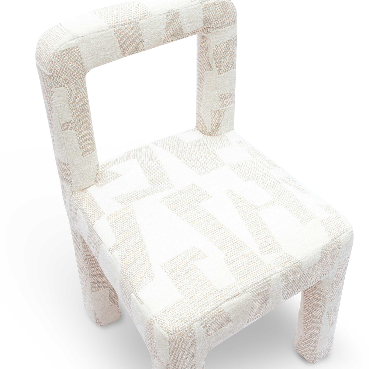 TOV Hazel Cream Patterned Jacquard Dining Chair