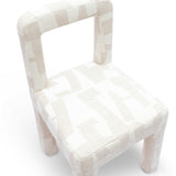TOV Hazel Cream Patterned Jacquard Dining Chair