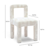 TOV Hazel Cream Patterned Jacquard Dining Chair