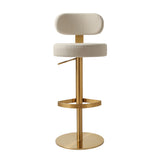 TOV Primrose Cream Textured Performance Fabric Adjustable Stool