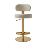 TOV Primrose Cream Textured Performance Fabric Adjustable Stool