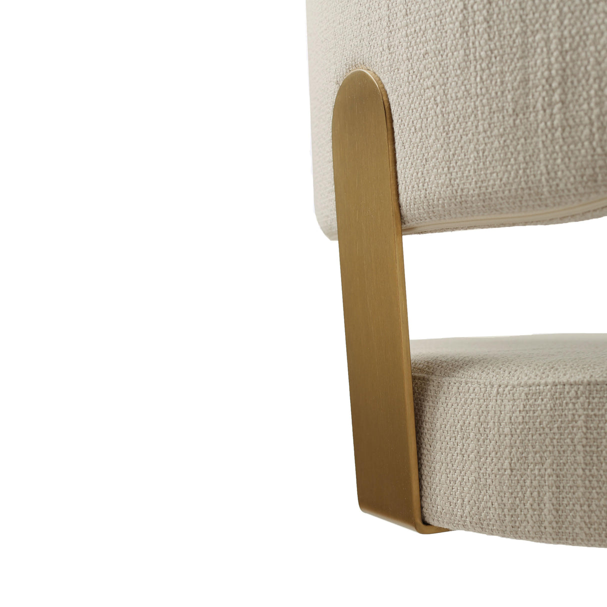 TOV Primrose Cream Textured Performance Fabric Adjustable Stool