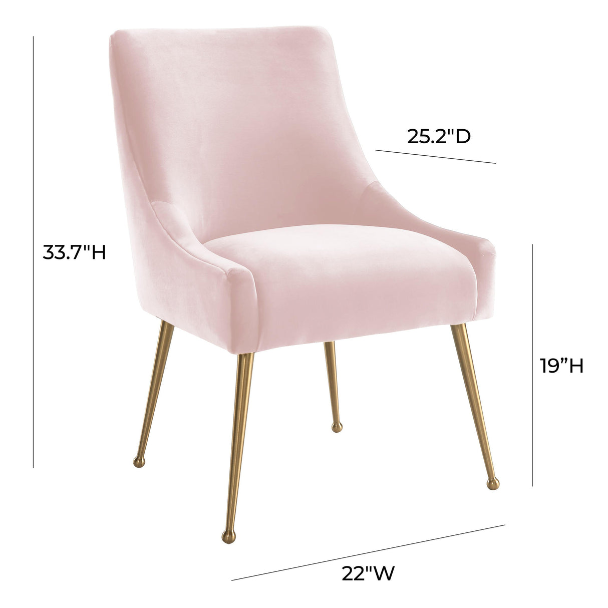 TOV Beatrix Blush Velvet Side Chair