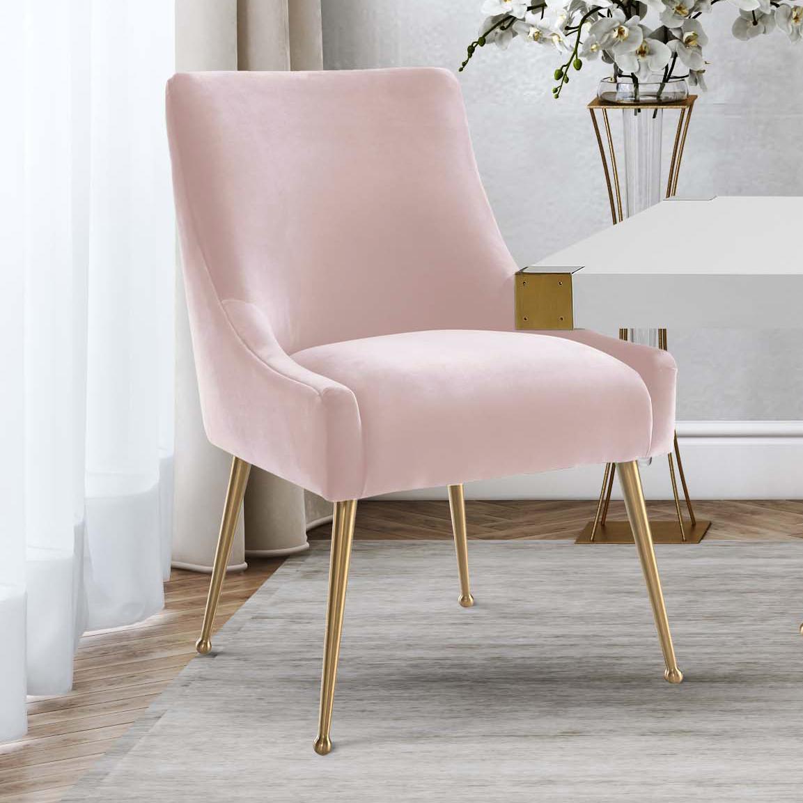 TOV Beatrix Blush Velvet Side Chair