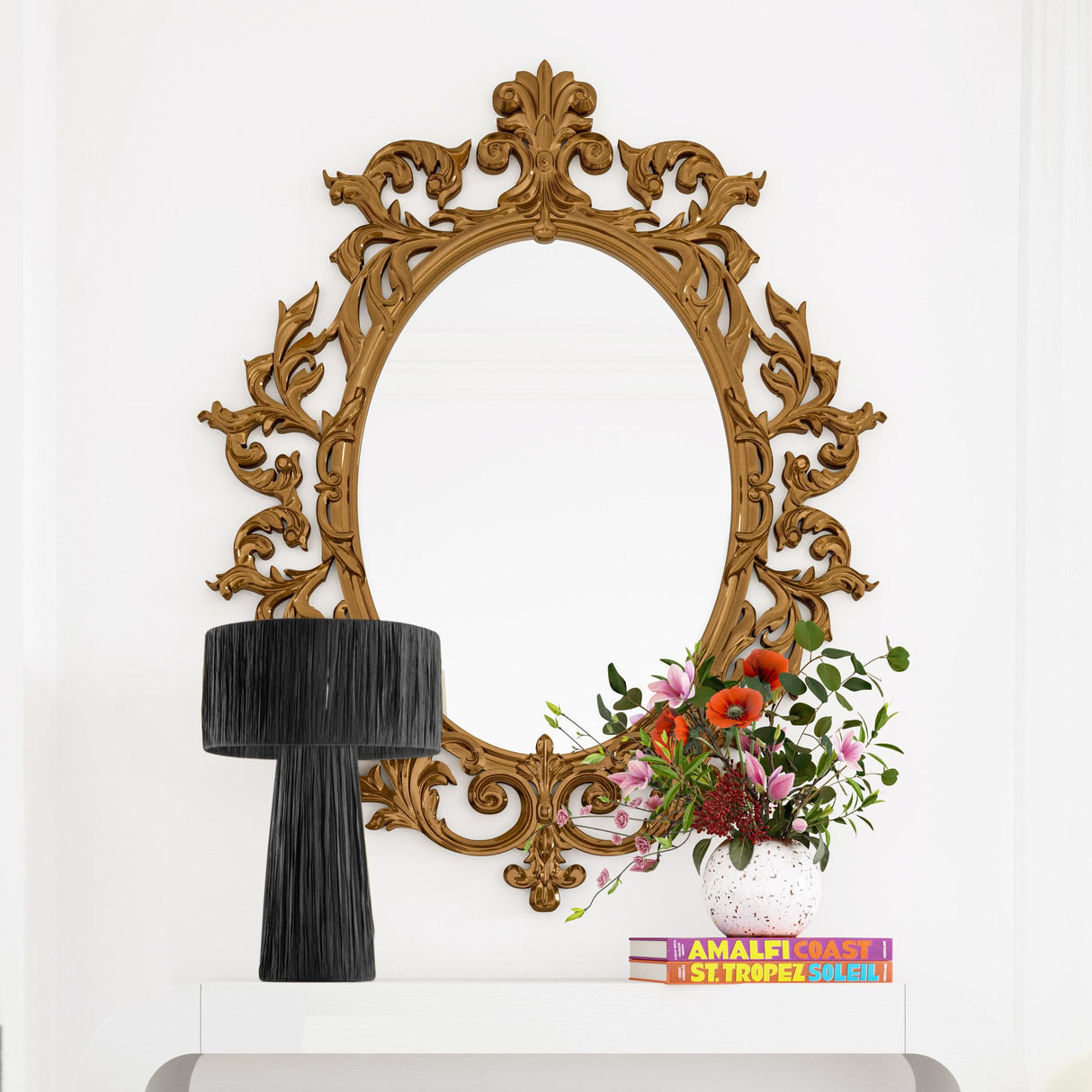 TOV Shelby Raffia Black Table Lamp