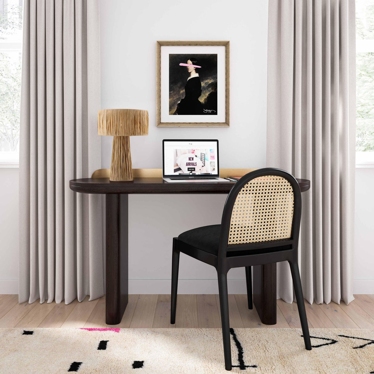 TOV Shelby Raffia Natural Table Lamp