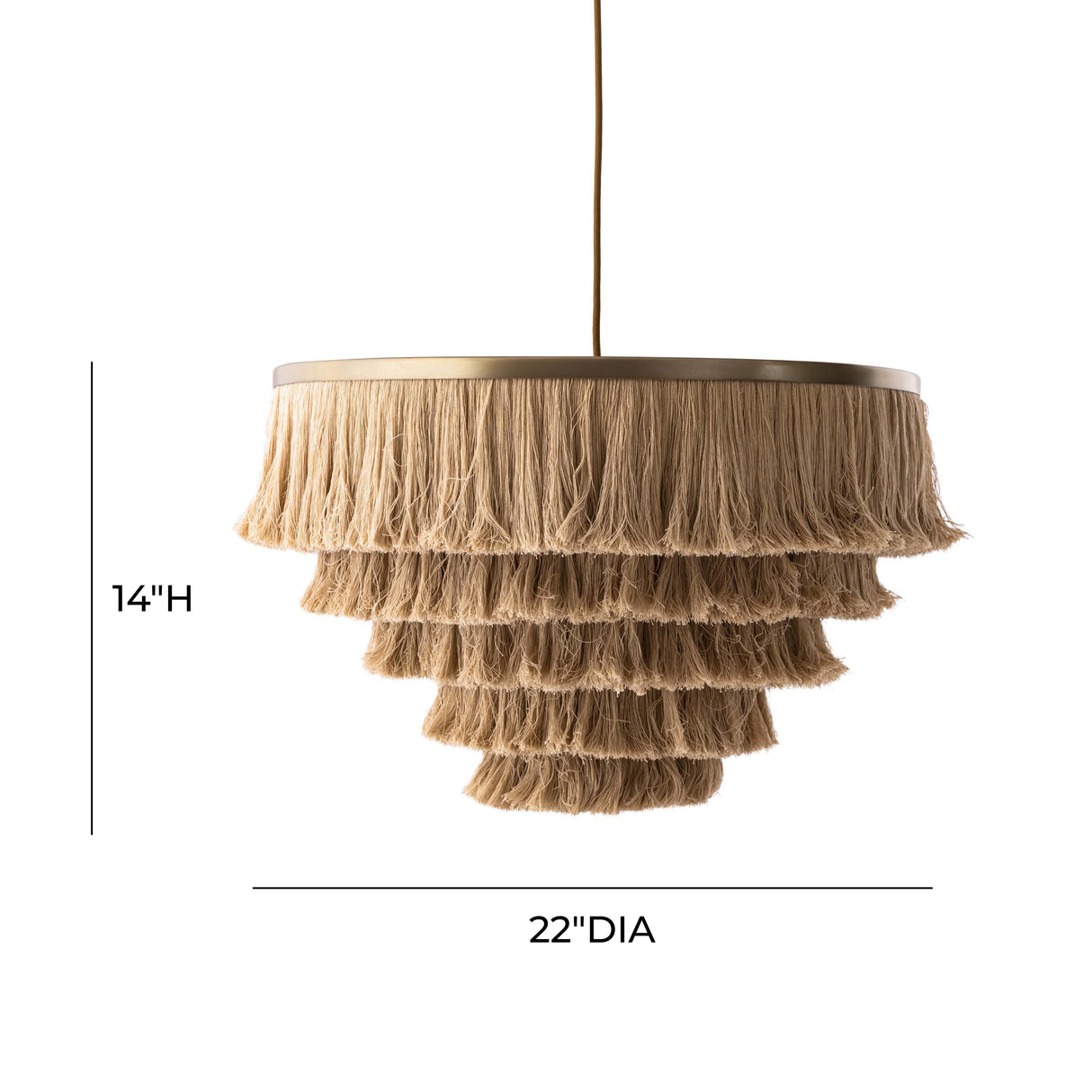 TOV Sarai Natural Fringe Pendant