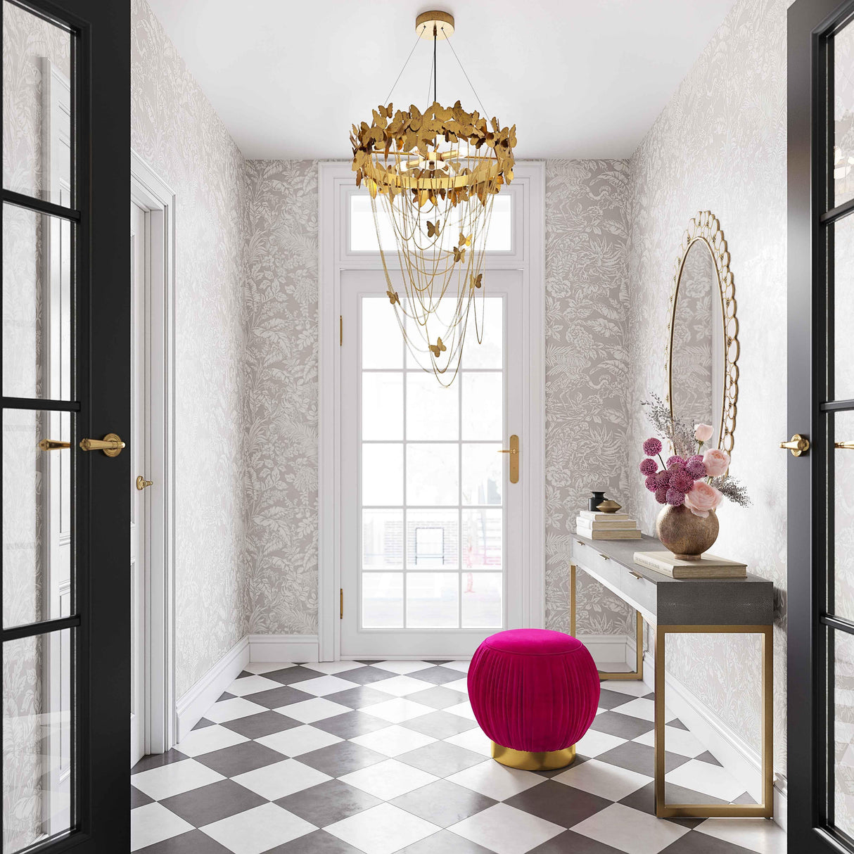 TOV Butterfly Gold Chandelier