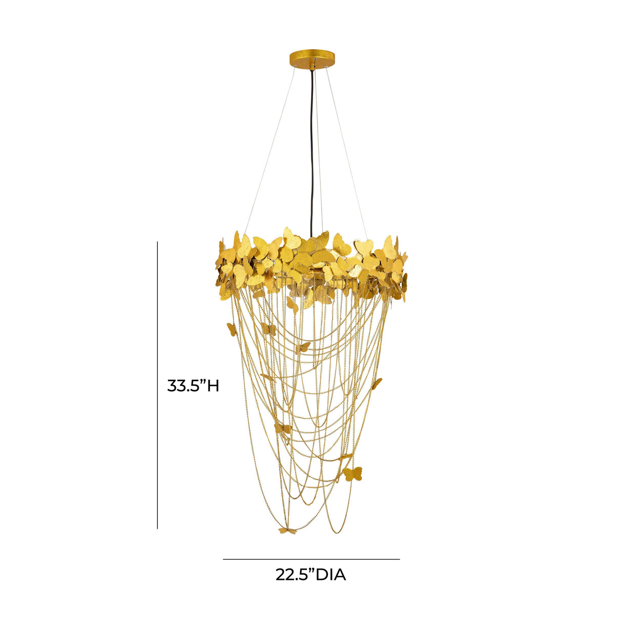 TOV Butterfly Gold Chandelier