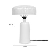 TOV Cindy White Metal Table Lamp