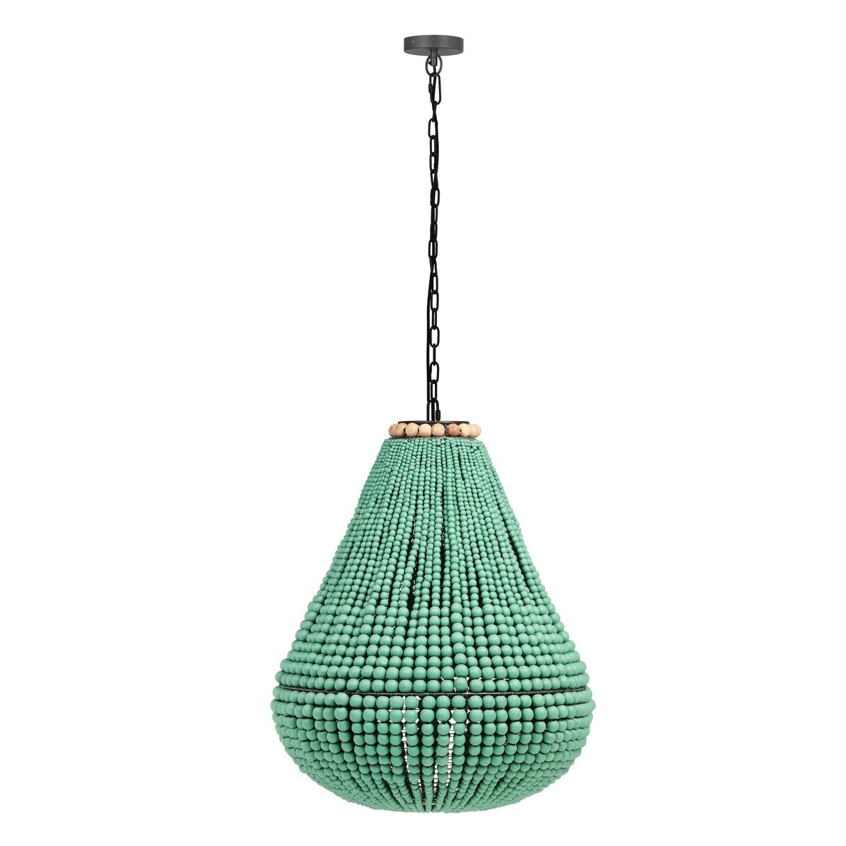 TOV Palani Green Wooden Bead Chandelier