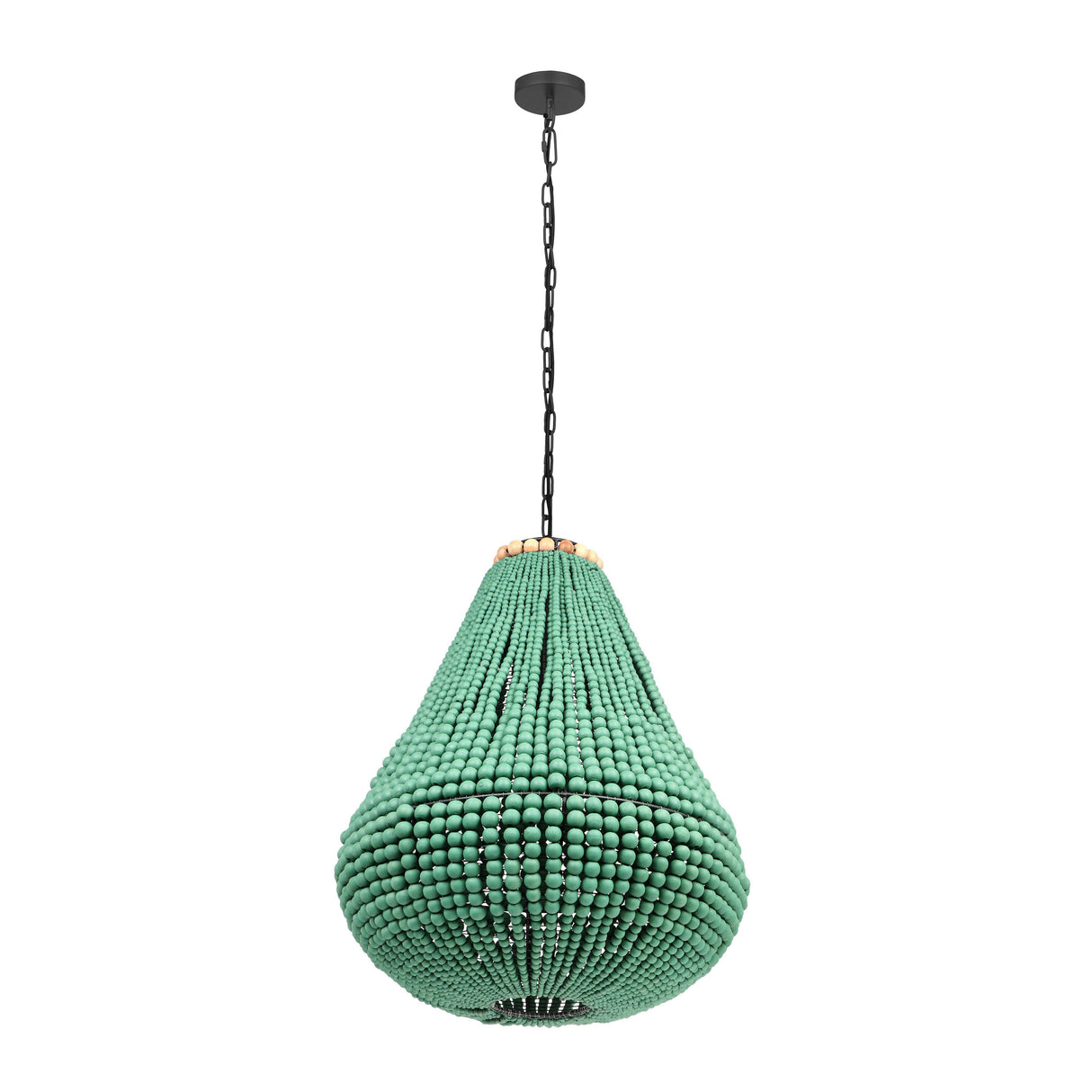 TOV Palani Green Wooden Bead Chandelier