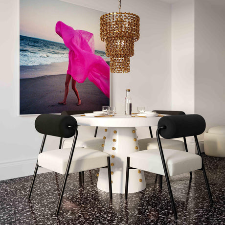 TOV Nirsa Brass Chain Link 3-Tier Chandelier